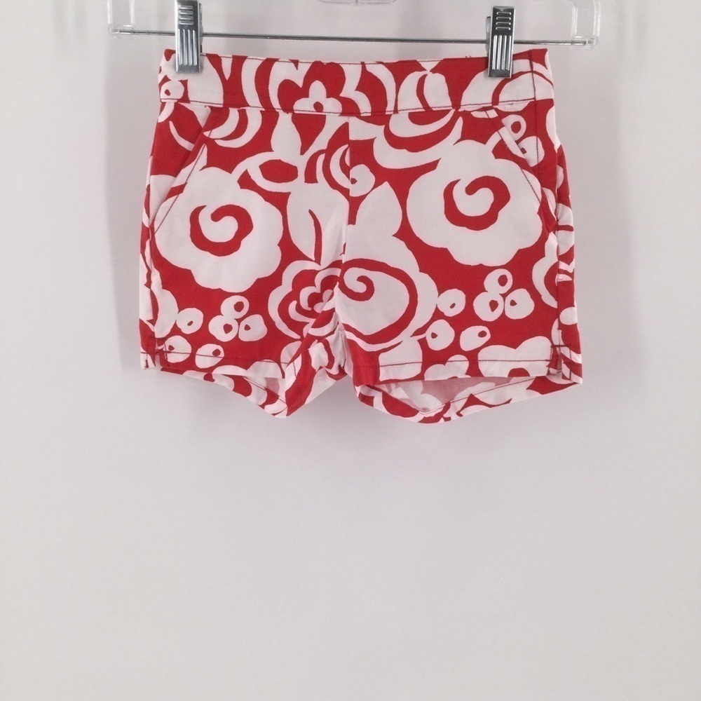 Girls Red and white‎ flower BoHo shorts Nwot
